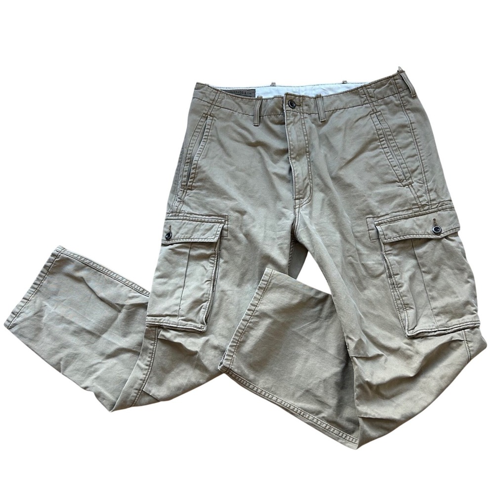 Levi's Cargo Pants‎ Mens 34x26 Tan Khaki Straight Leg Utility Workwear Pockets